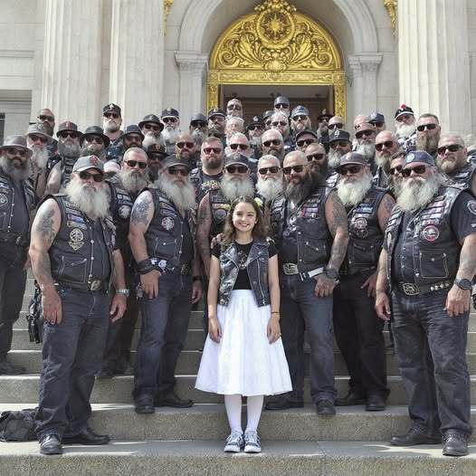 47 bikers surrounded a courthouse when a cop tried to reclaim his abused daughter.